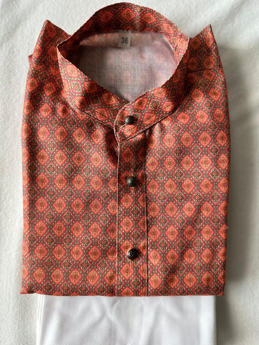 Brown and Orange design Kurta