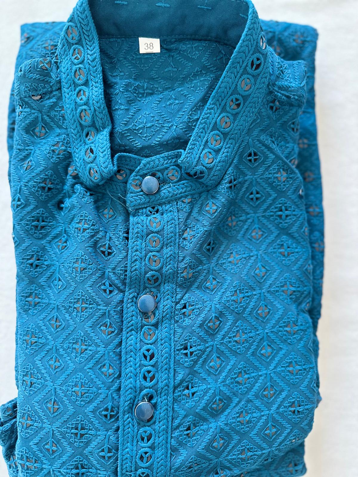 Blue DJ Tillu Kurta with mirror work