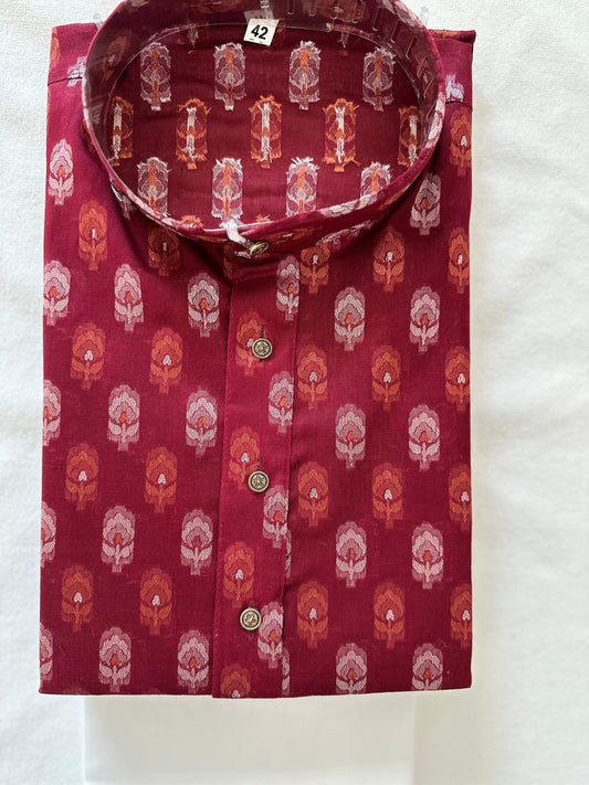 Red Pattern Kurta