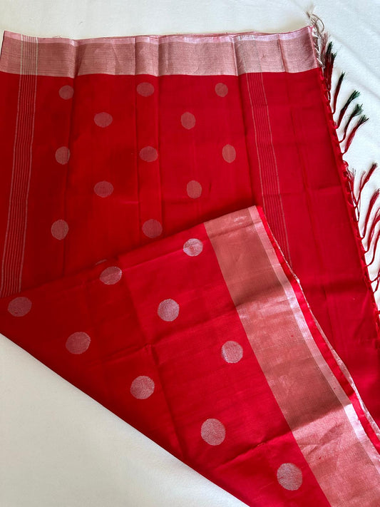 Beautiful Bright Red Uppada Pattu Saree