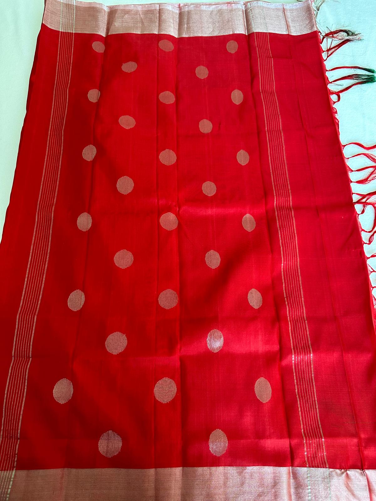 Beautiful Bright Red Uppada Pattu Saree