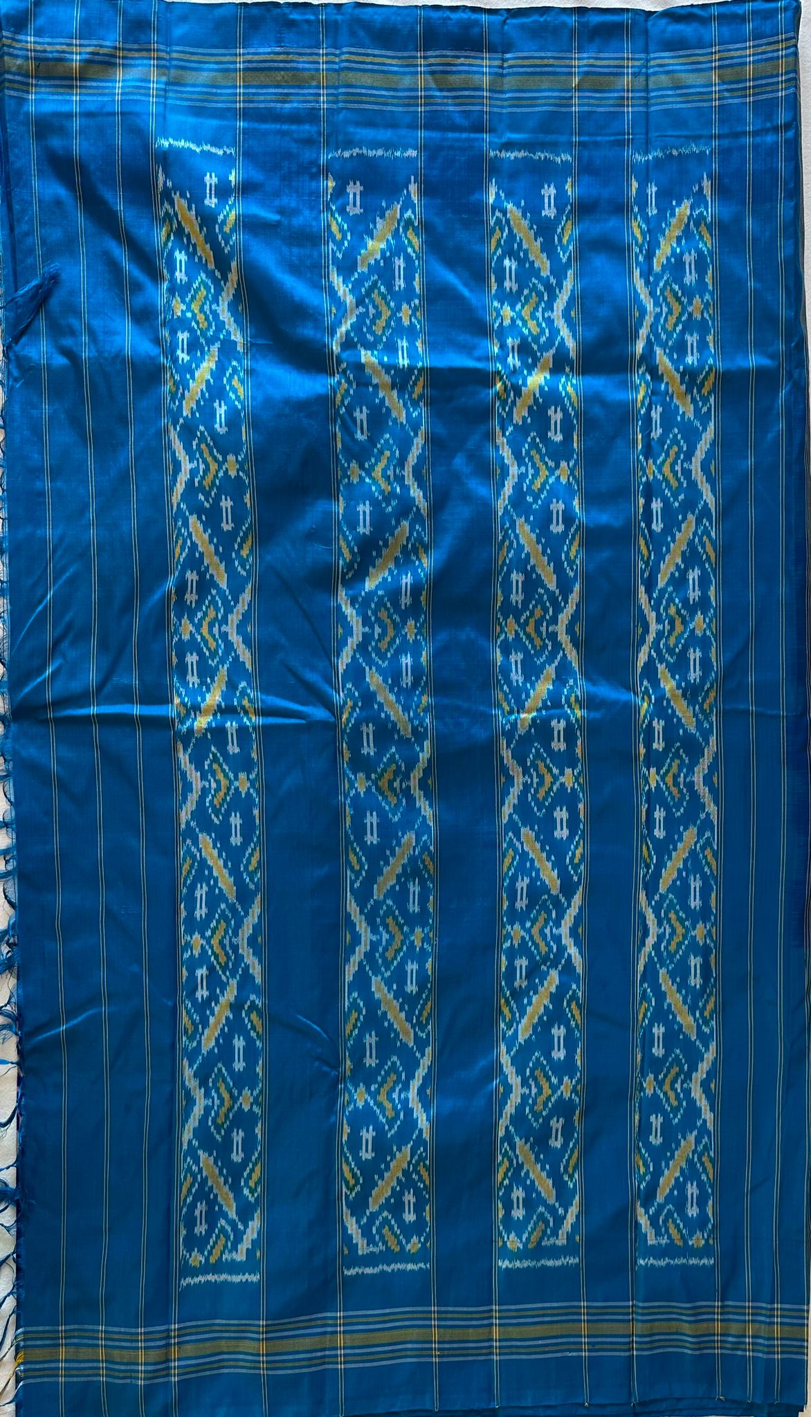 Blue Double Weave Ikkat Patola Saree