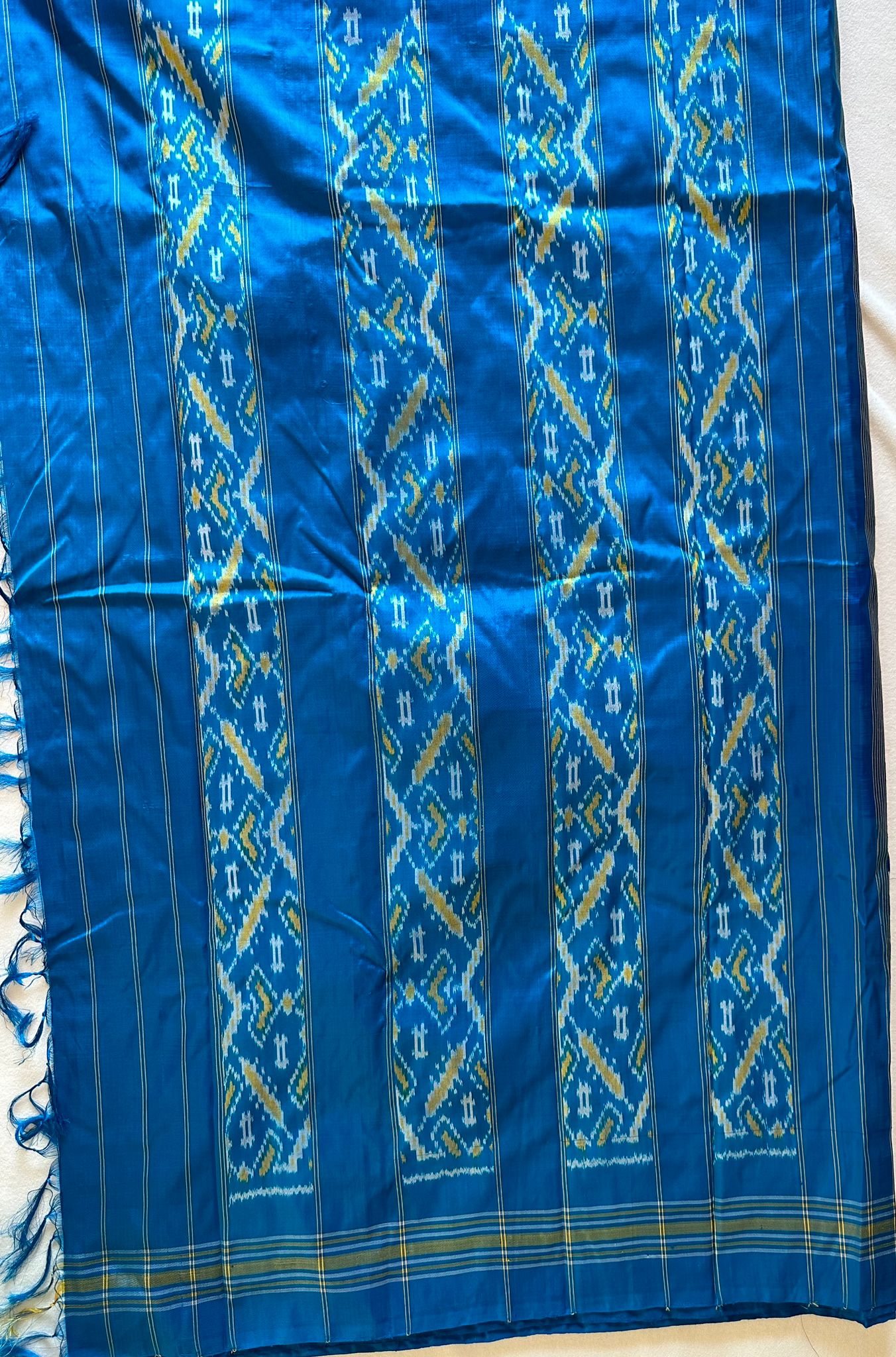 Blue Double Weave Ikkat Patola Saree